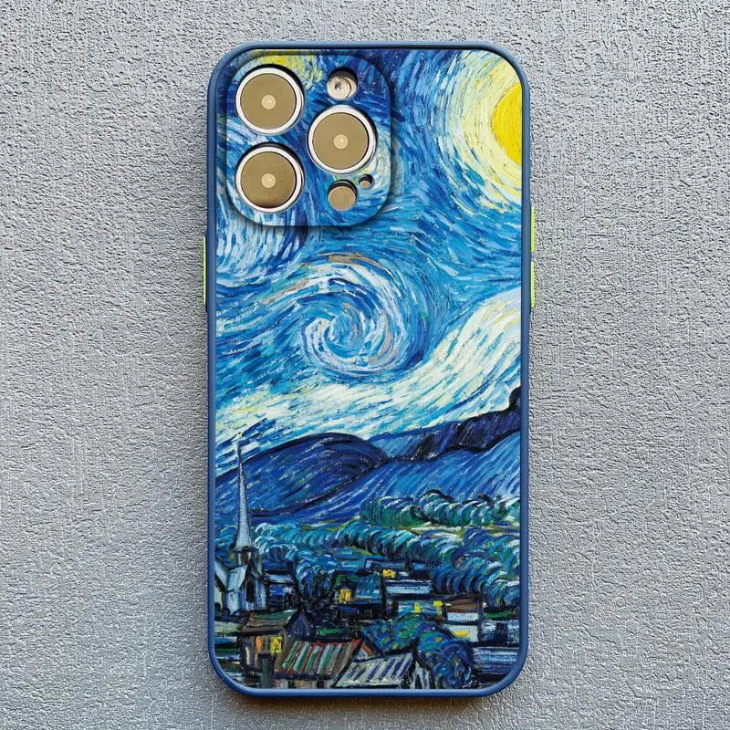 Retro Van Gogh Ölgemälde Telefon Fall Für iPhone 16 15 14 Plus 17 11 13 12 14 Pro MAX XR X Vintage Stoßfest Abdeckung Funda – Detail 3
