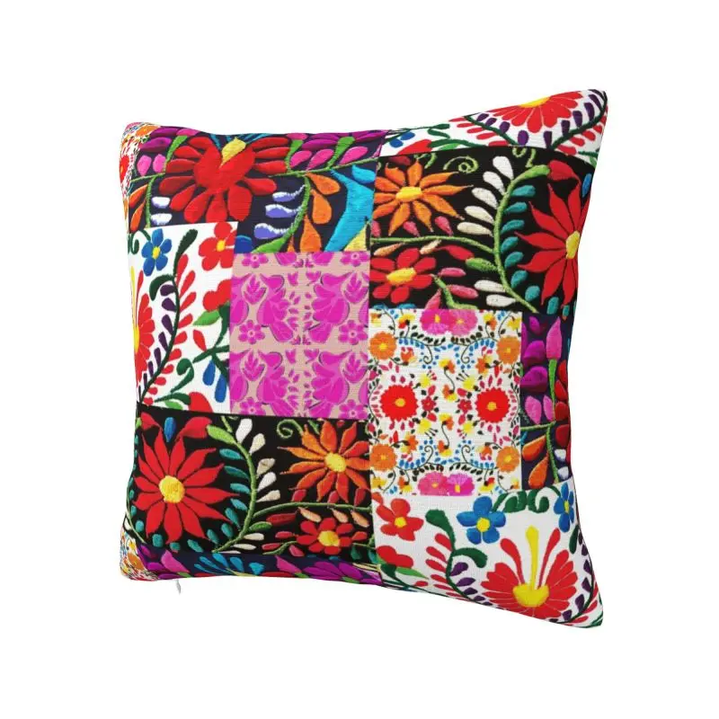 Mexican Flower Patchwork Print Cushion Cover 66x66 cm Polyester Velvet Throw Pillow Case For Sofa Decoration Bedding Pillowcase