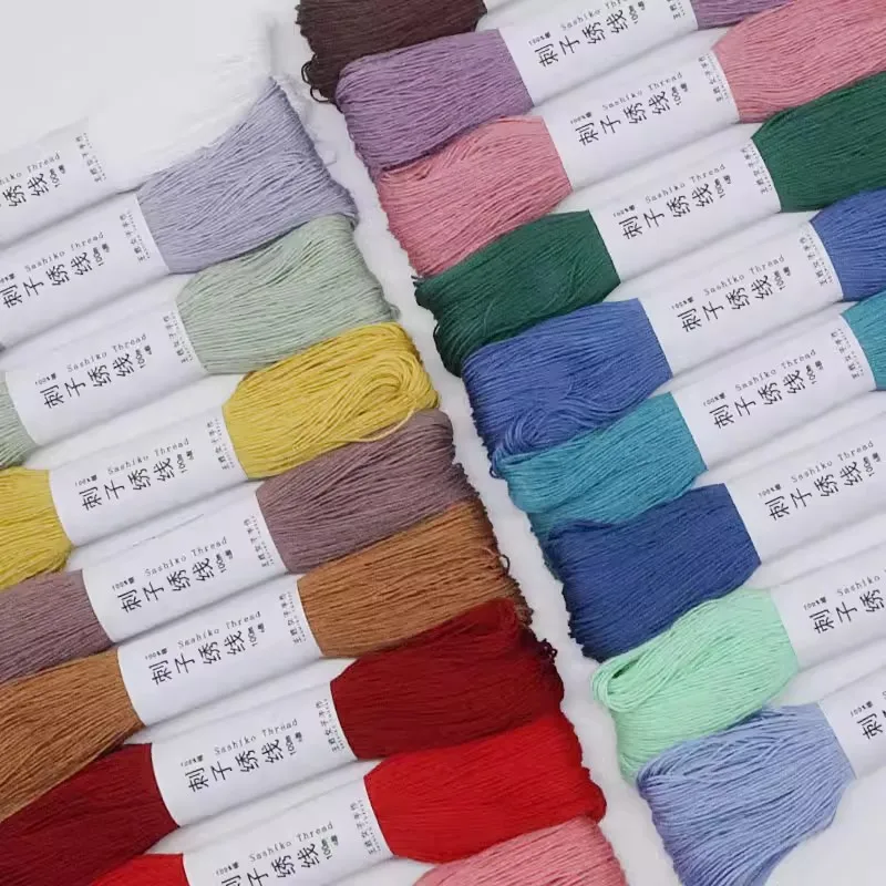 

Набор из 6-ниточных хлопковых вышивальных ниток, 100 м в мотке, для сашико и текстильных поделок, швейные принадлежности для самостоятельного изготовления подставок под чай и салфеток.