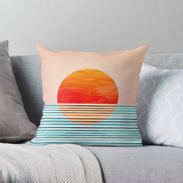 Minimalist Sunset Iii  Printing Throw Pillow Cover Square Throw Office Fashion Bedroom Anime Pillows not include One Side