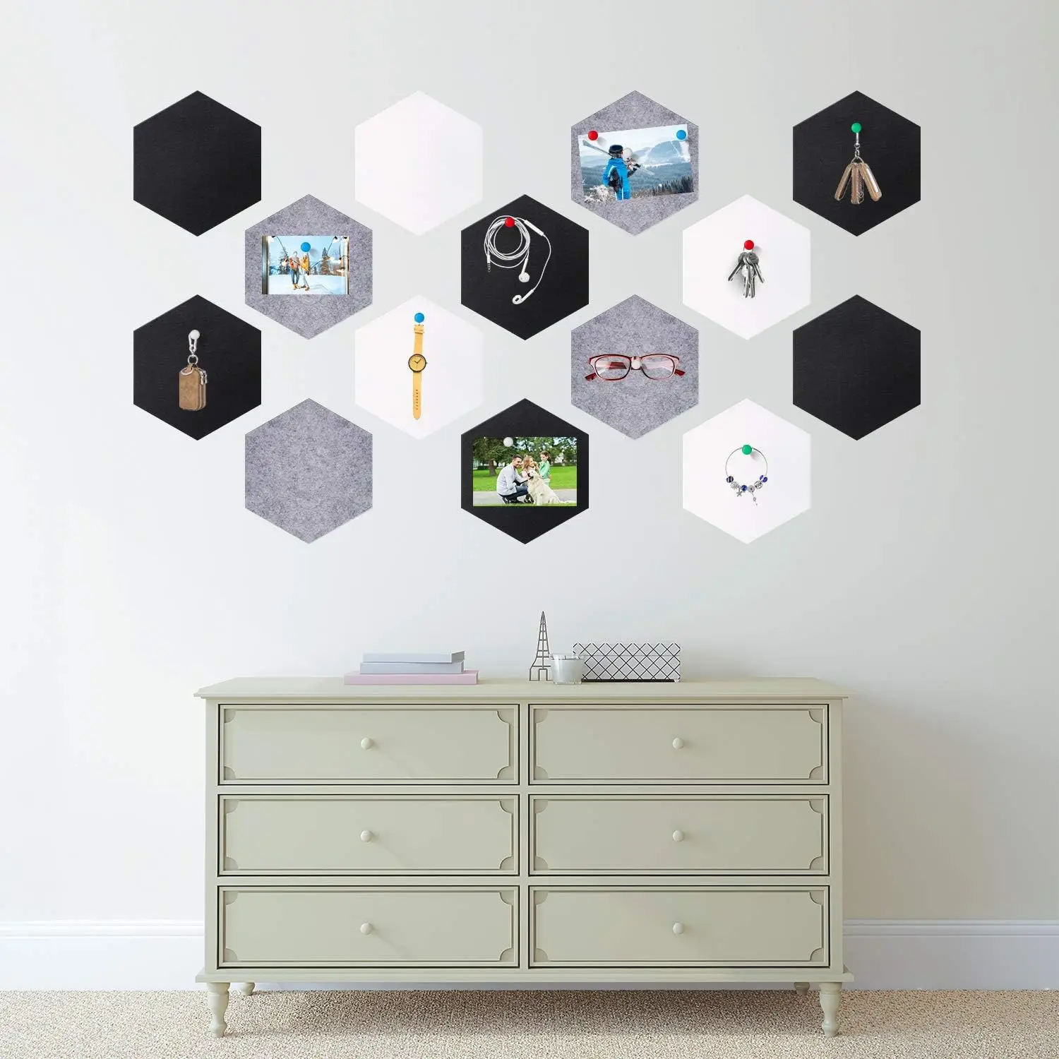 6/12/18 Pcs High Density Hexagonal Design Acoustic Panels Sound Proof Panels Absorb Noise Eliminate Echoes Acoustic Treatment