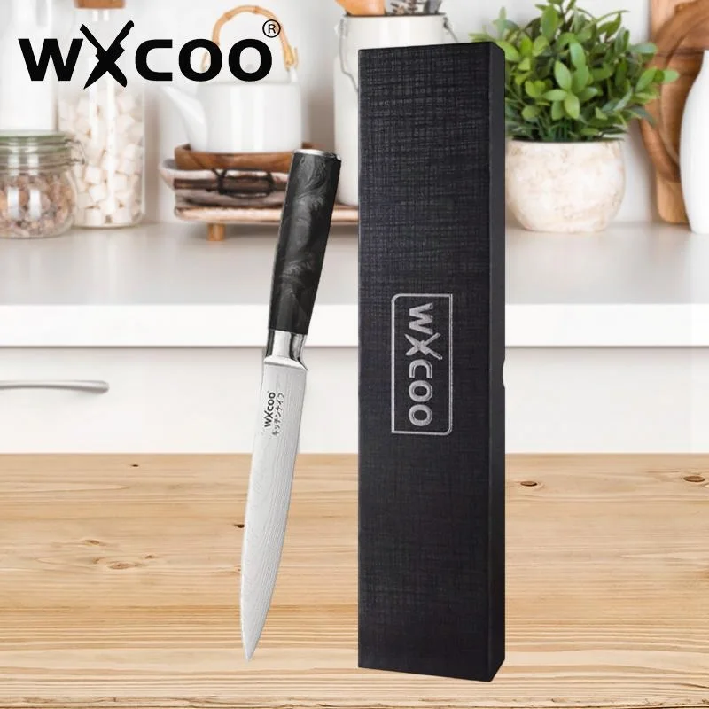 WXCOO Kitchen Cleaver Damascus Laser Knife Boning Barbecue Chef Peeling Cutting Tool Fruit Meat Kitchen Knives