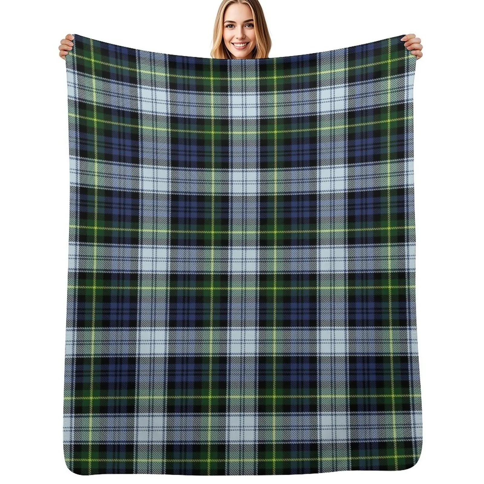 Gordon Dress Original Tartan Throw Blanket Ultra Plush Cozy Blanket for Napping Sleeping