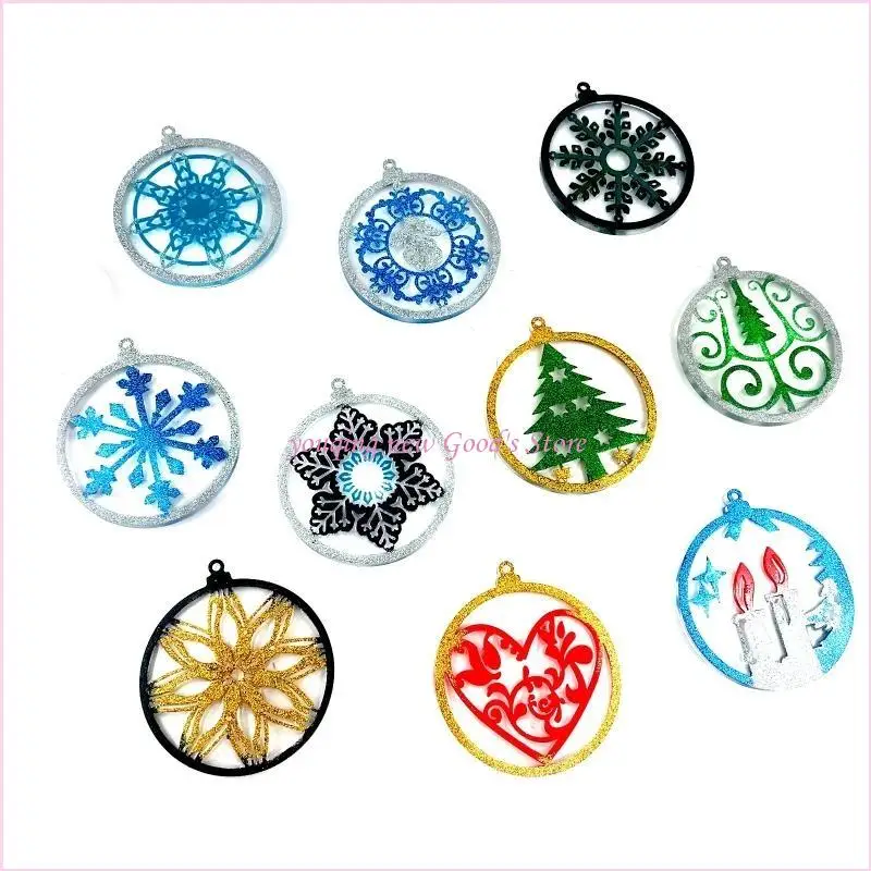 

57QA формы для литья ювелирных изделий, рождественская елка, силиконовые формы для подвесок из смолы с отверстием для кулоны для