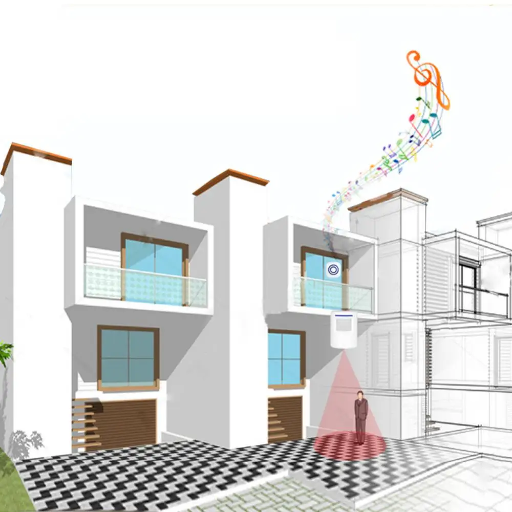 Sistema De Segurança Doméstica Sem Fio, Sensor De Movimento, Alerta De Entrada, Fácil de Instalar, Eficiente, Confiável, Sensor De Movimento, Inteligente, Conveniente