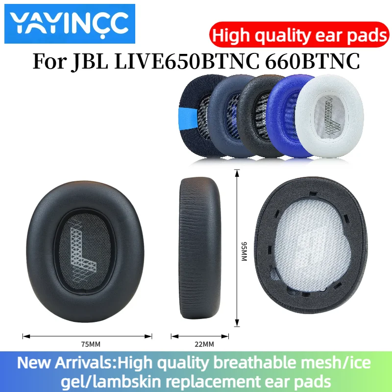 YAYINCC remplacement mousse oreillettes oreiller housse de coussin pour JBL LIVE650BTNC 660BTNC casque de jeu casque oreillettes