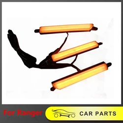 1set Led Drl Daytime Lights White/Yellow Leds Lighting Fog Lamp Bar Of Front Grille Mesh Mask Cover For Ford Ranger T8 2018-2021