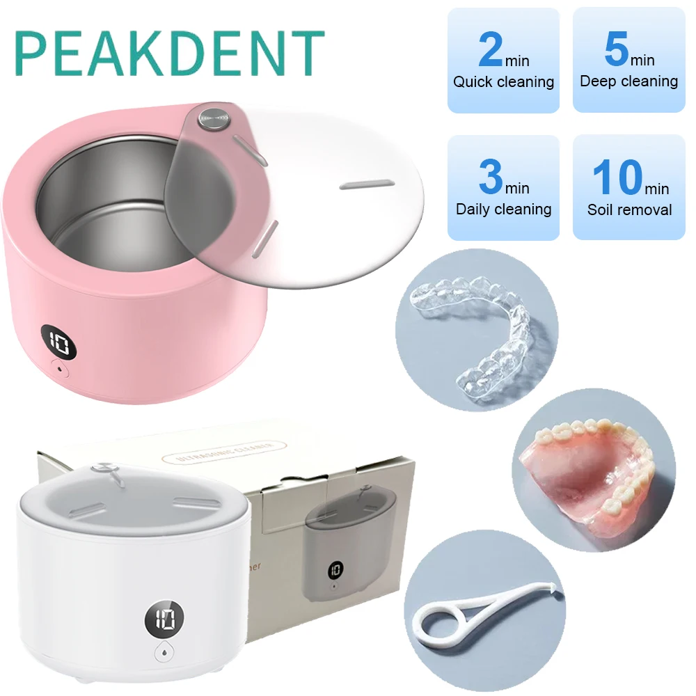 Multifunctional Ultrasonic Cleaner Braces Dental False Teeth Retainer Cleaner Portable Glasses Jewelry Dentures Cleaning Machine