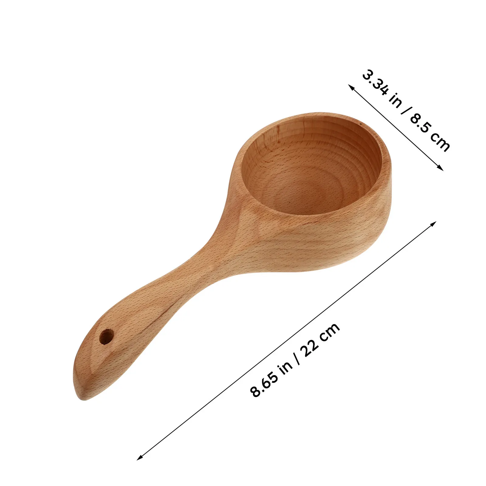 1Pcs Natural Solid Beech Wood Bathing Ladle for Sauna Steam Room Kitchen Bathroom Water Scoop User-Friendly Handle Long-Lasting
