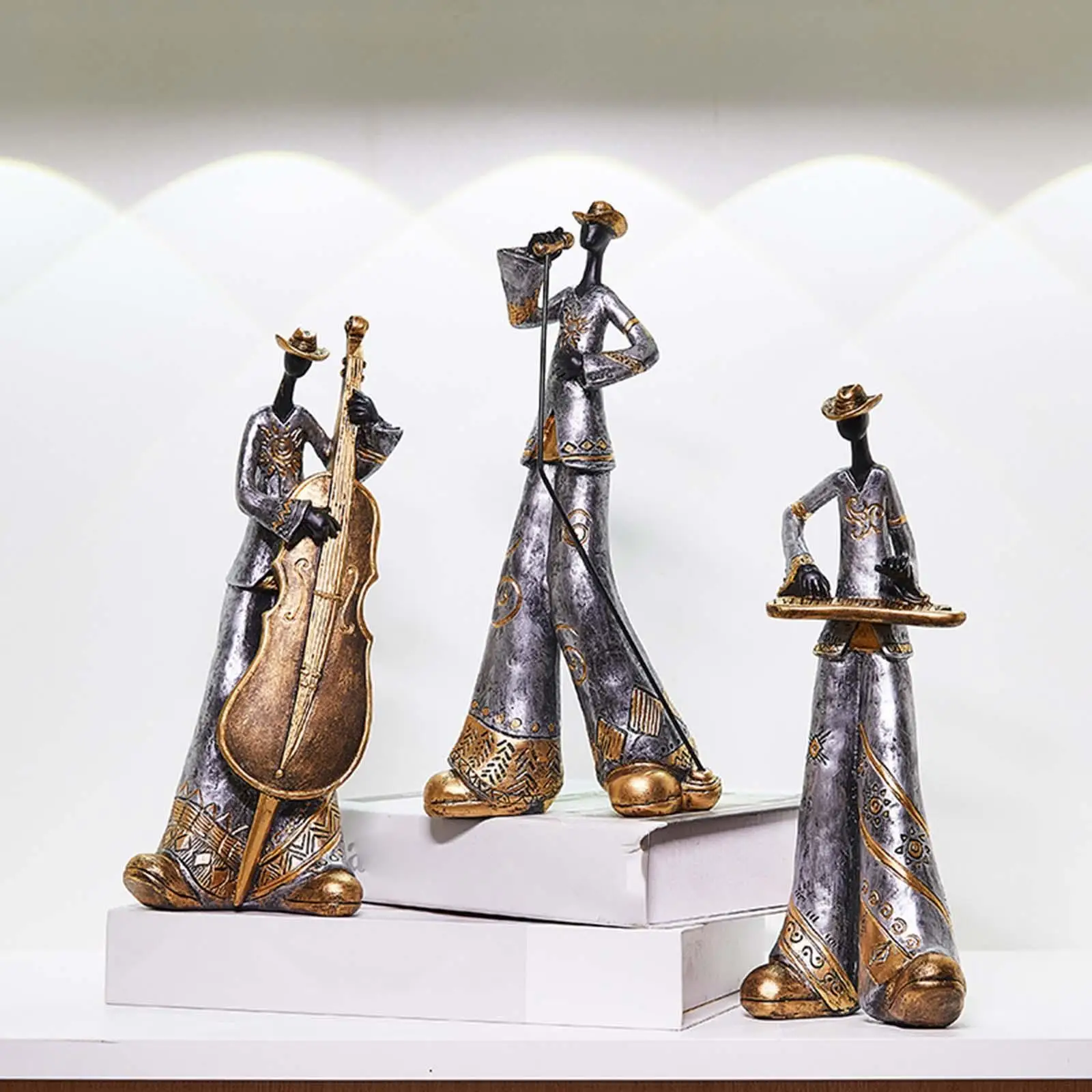 

Resin Sculpture Musician Statue Figurine Party Creative Music Art Decoration