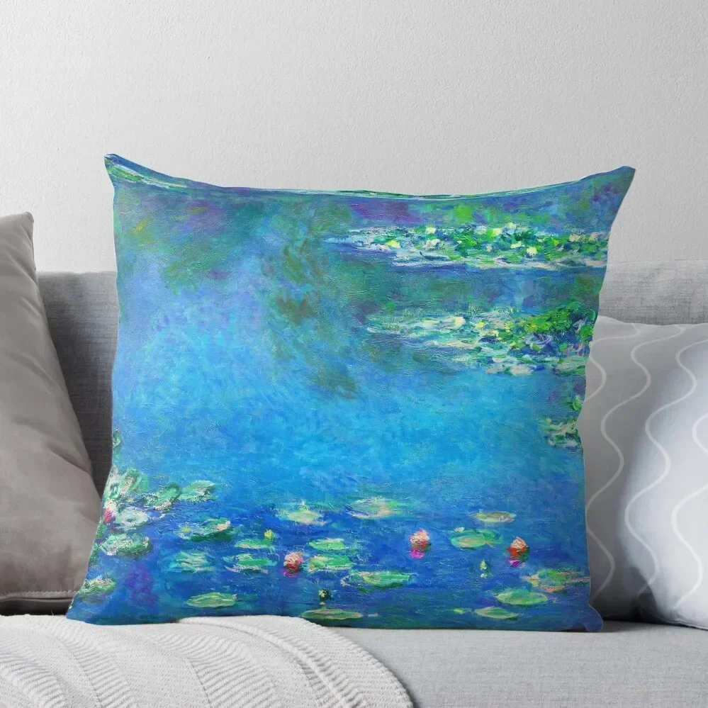 

Claude Monet Water Lilies Color-Enhanced Throw Pillow Christmas Pillow Pillows Aesthetic Cushions Cover Pillowcase pillow