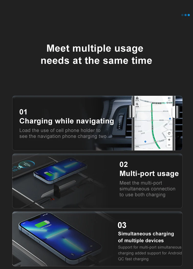 Smart Sensor Docking Station for Tesla Model 3 Y - 27W PD Type C Hub Quick Charger with USB LED Shunt Hub Extension