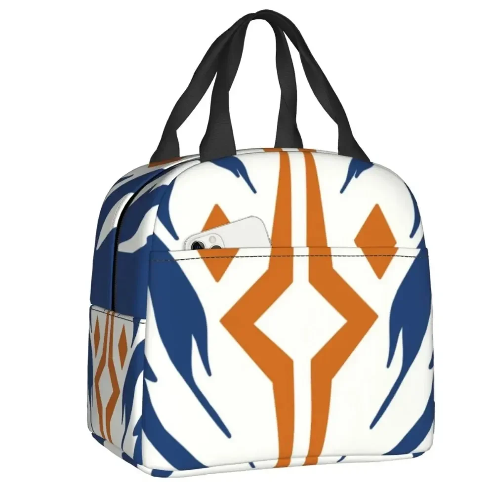 Fulcrum Ahsoka Tano Lunch Bag Sci Fi Tribal Reusable Food Insulated Cooler Thermal Lunch Box For Women Kids Tote Bags