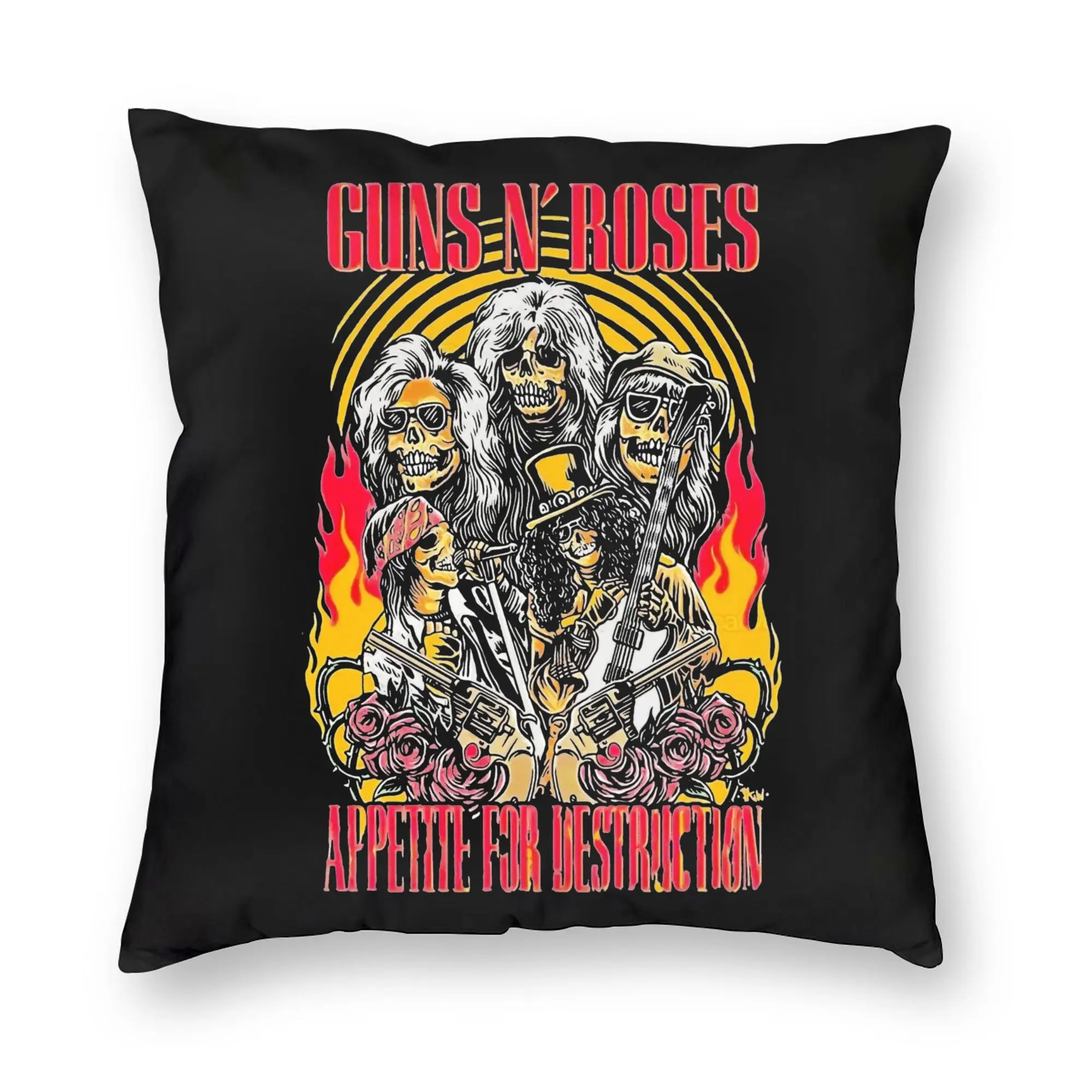 Rock Music Band G-Guns N Roses Pillowcase Soft Polyester Cushion Cover Decorations  Throw Pillow Case Cover Home Wholesale 40*40