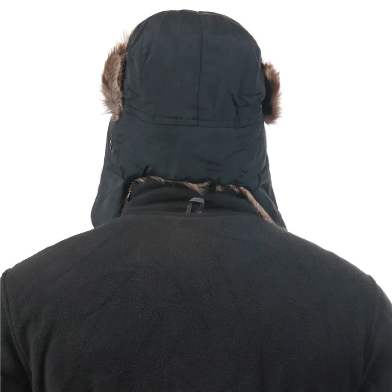 Wasserdichte Winter-Trapper-Mütze mit Kunstfell-Futter, Ohrenklappen, Ski-Mütze, winddicht, thermisch, für kaltes Wetter, Outdoor-Mütze für Herren und Damen, ideal für Reisen. – Detail 21