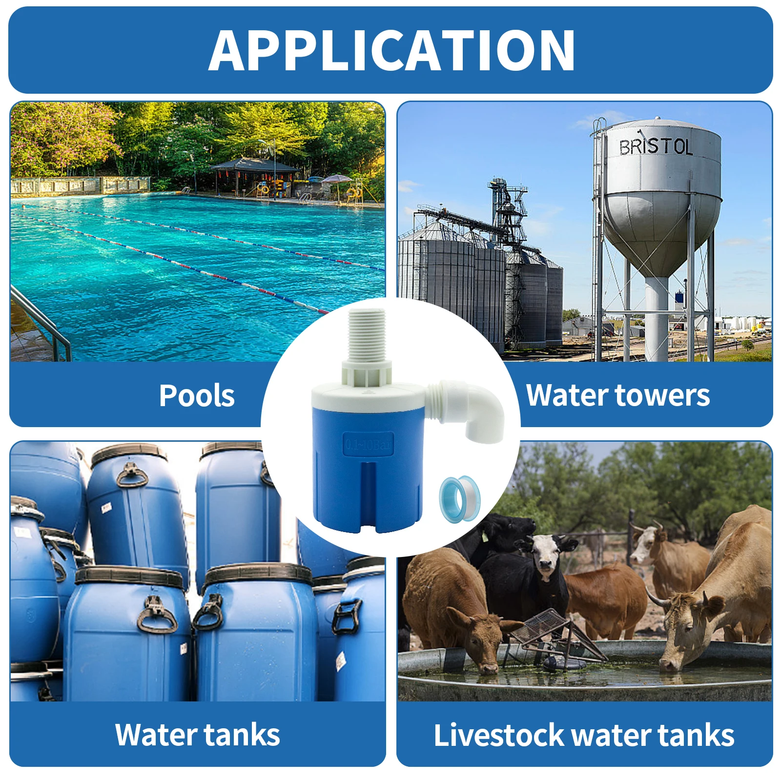 1 قطعة التلقائي صمام التحكم في مستوى المياه صمام الكرة الطافية خزان برج بركة تعويم التبديل صمام مدخل المياه التوقف التلقائي #5