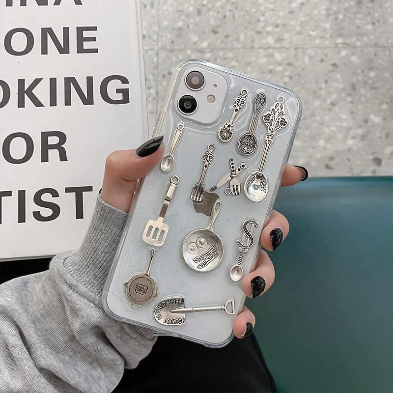 3D Cooker TPU Transparent Case for iPhone 16 15 14 13 Pro Max Back Phone Cover for 12 Mini 11 Pro Max X XS XR 8 7 Plus SE 2020