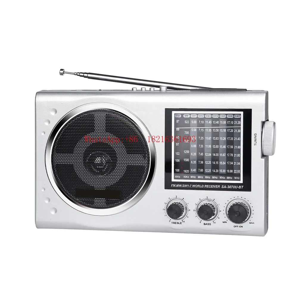 Full Band Radio Bluetooth Card Player 3070BT Stereo Portable Radio