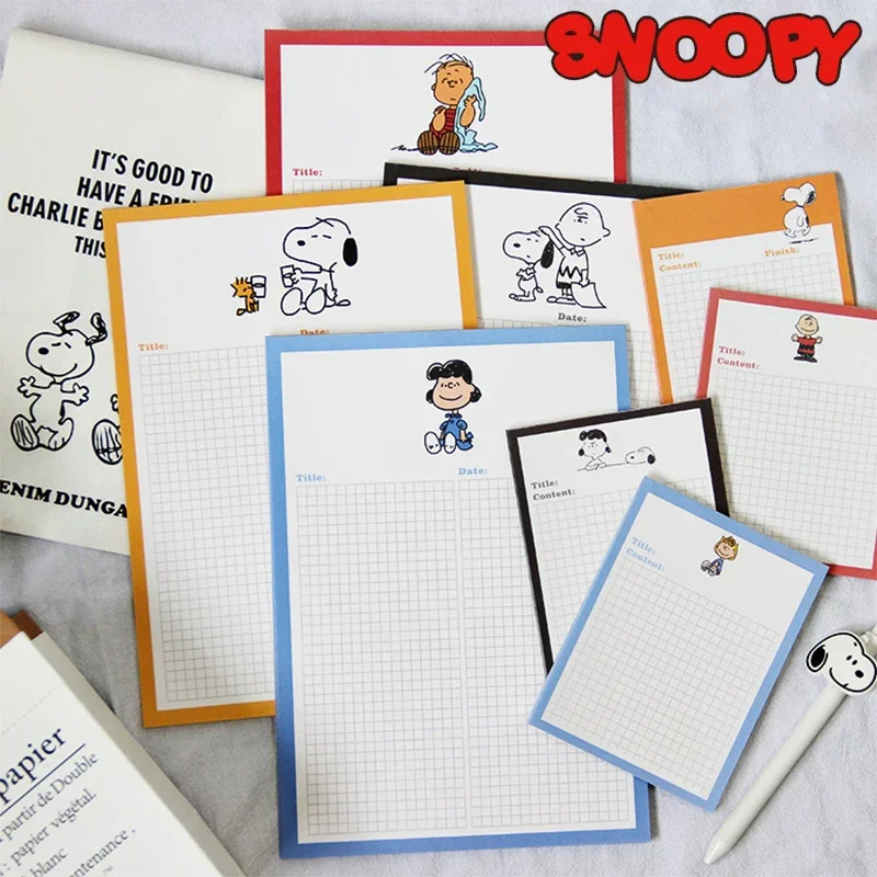 Snoopy Memo Pad Cartoon Sticky Notes Scrapbooking Decoration School Office Supplies Creative Stationery Planner Sticky Notes