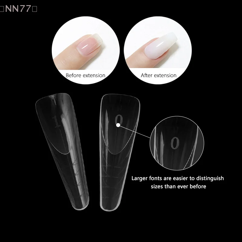 150pcs Recyclable Nail Form With Edges Inside Full Cover Quick Building Mold Acrylic Top Forms For Extension False Nail Tips