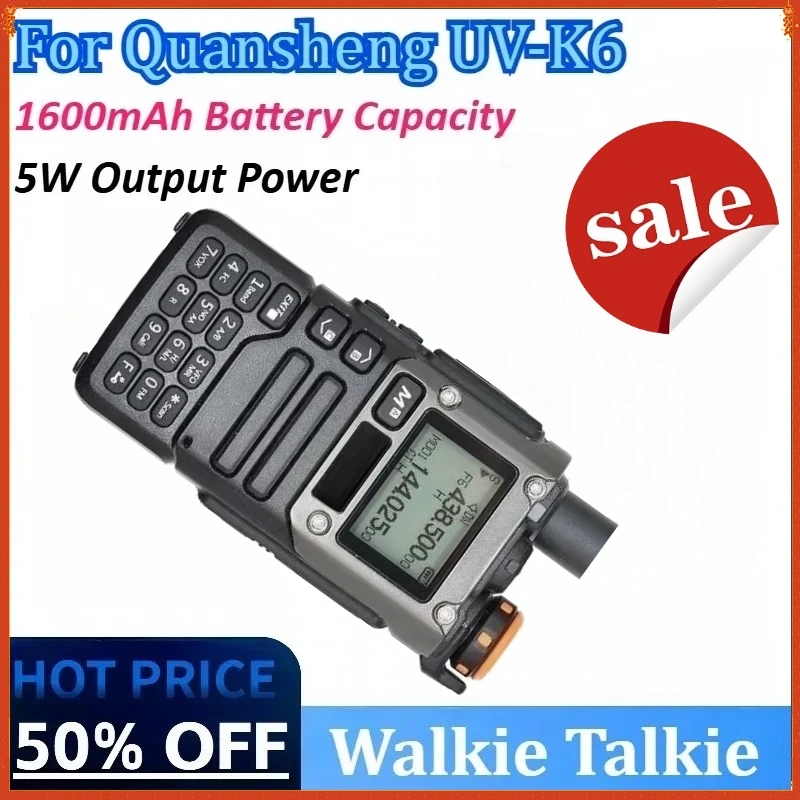 

New Walkie Talkie for Quansheng UV-K6 5W Air Band Radio Tyep C Charge UHF VHF DTMF FM Scrambler NOAA Frequency Two Way CB Radio