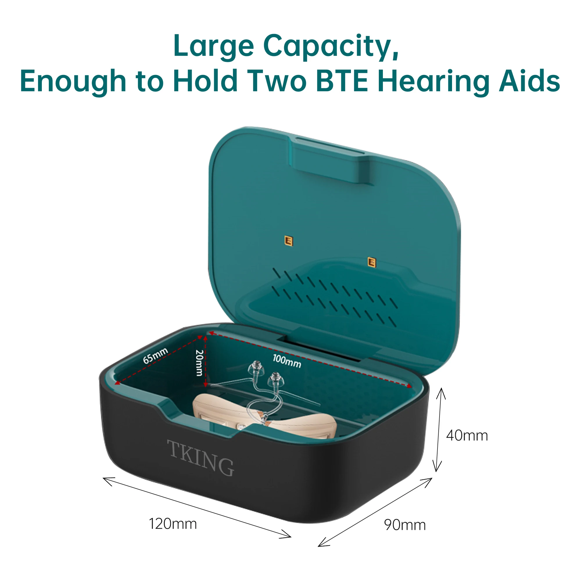 Hearing Aids Dryer Dehumidifier Led Uv Drying Case Timing and 2 Temperature Mode Optional Hearing Aid Maintenance Care Accessory