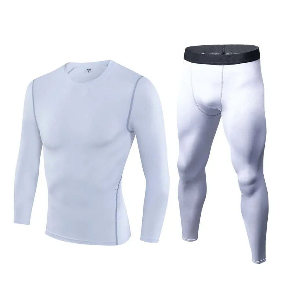 Ensembles de sous-vêtements de sport de fitness à séchage rapide, t-shirt de compression, t-shirt à manches longues, collants, leggings, piste de sport trempée