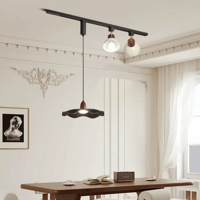 SANDYHA Stylish Minimalist Pendant Light Restaurant Chandelier Modern Decor Home Accent Woodcraft Design for Living Room Dining
