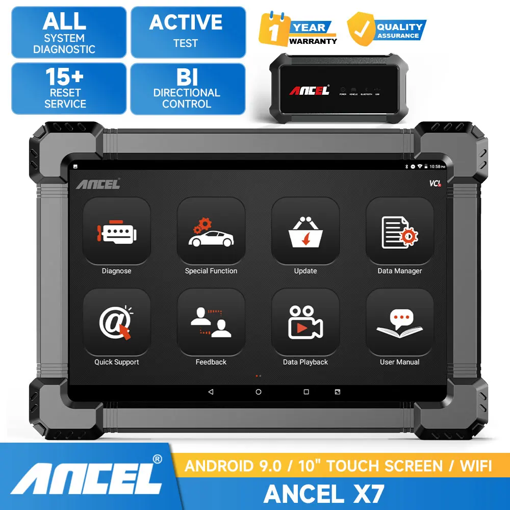 ANCEL X7 OBD2 Car Diagnostic Tool Full System Code Reader IMMO SRS ABS Oil Reset Bluetooth Professional OBD 2 Automotive Scanner