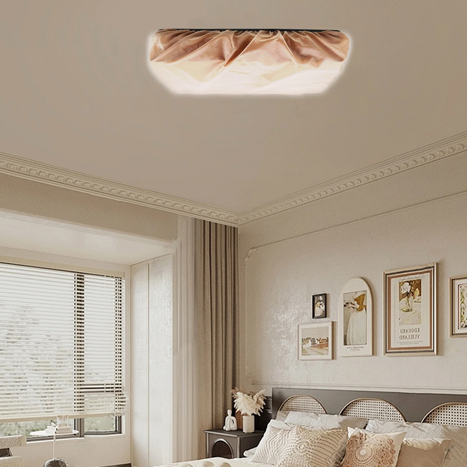 

Square Soft Light Lampshade Baby Anti-Glare Fabric Cover Nursery Bedroom Ceiling Light Fixture Diffuser White Lamp Shade
