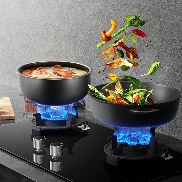 Estufa de gas con tapa abatible, cocinas de gas inteligentes LPG, batería superior de vidrio, estufa de gas de 2 quemadores para cocina