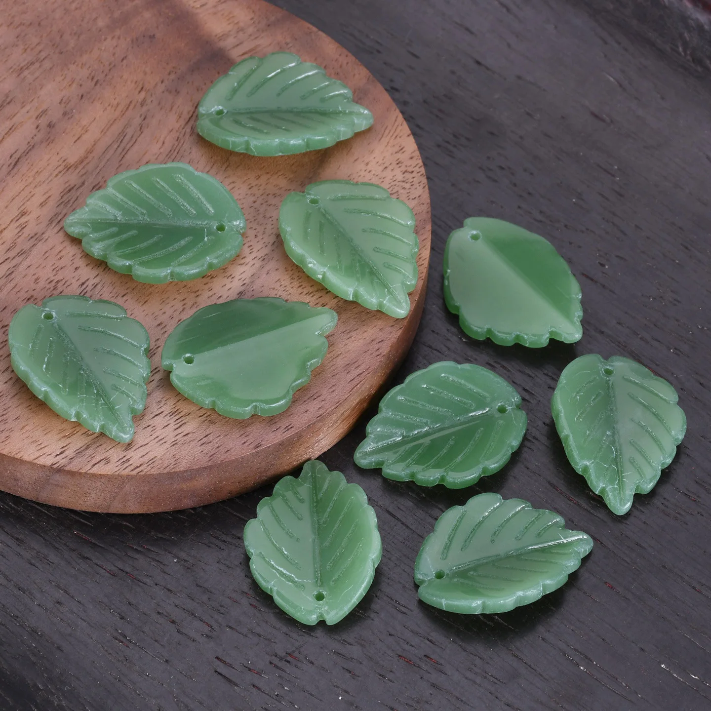 

10pcs Leaf Shape 23x18mm Handmade Lampwork Glass Loose Pendant Beads For Jewelry Making DIY Crafts Findings