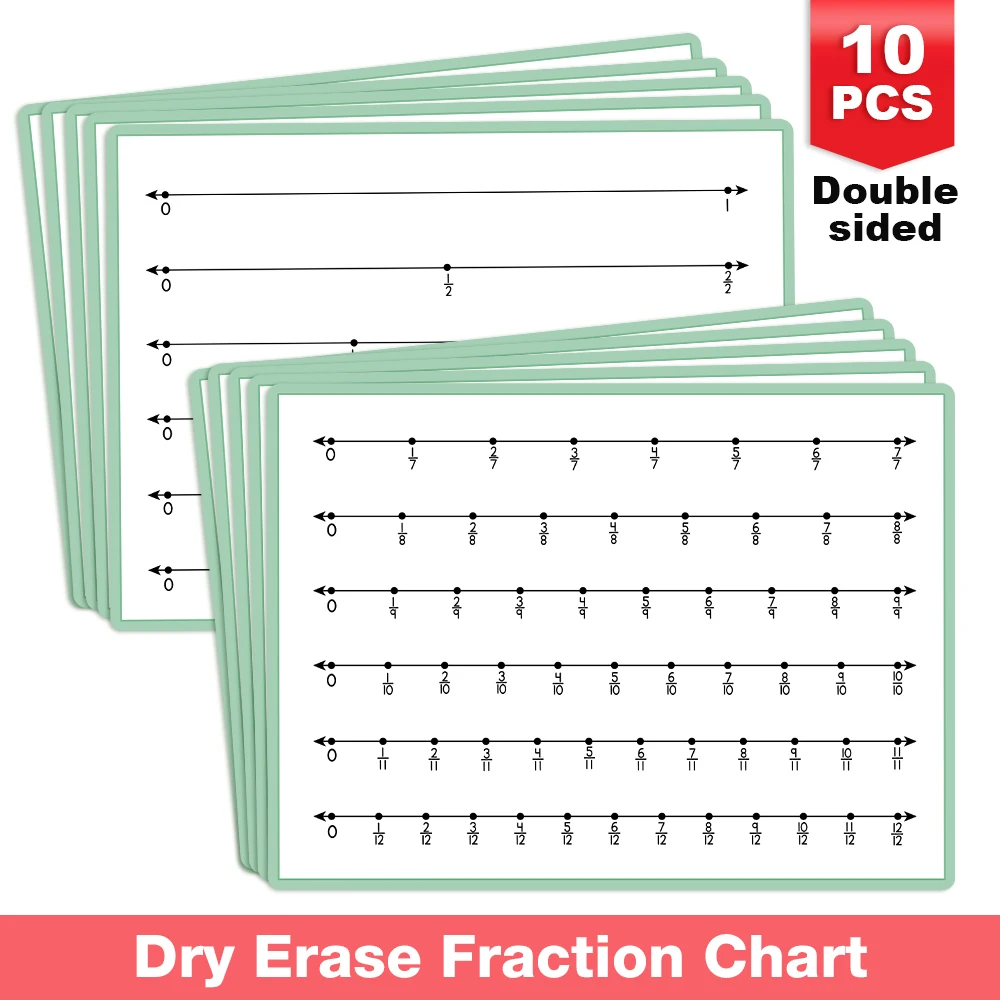 

Плакат для практики математического дробя для детей, классные принадлежности, двусторонние линии чисел, учебные диаграммы по математическому расчета