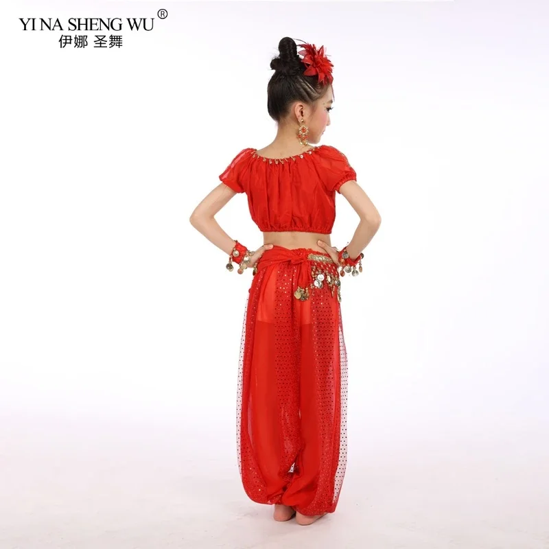 Elegent Handmade Children Girl Beautiful Belly Dance Costumes Kids 2/3/5pcs Set Belly Dancing Egypt Bellydance Clothes Top Pants