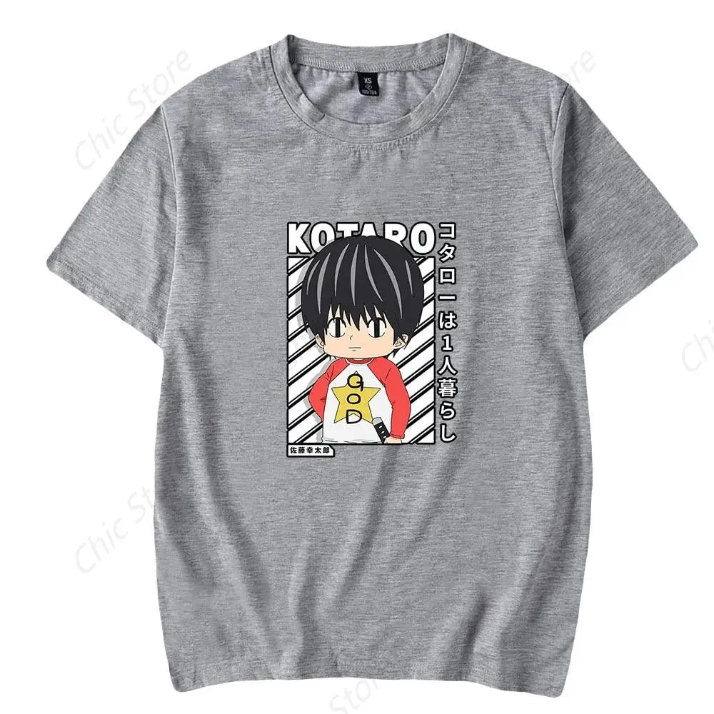 Anime Kotaro Lives Alone T-Shirt Merch Print Harajuku Tshirt Cotton Crew Neck Short Sleeves Mens Clothing for Daily Casual Top