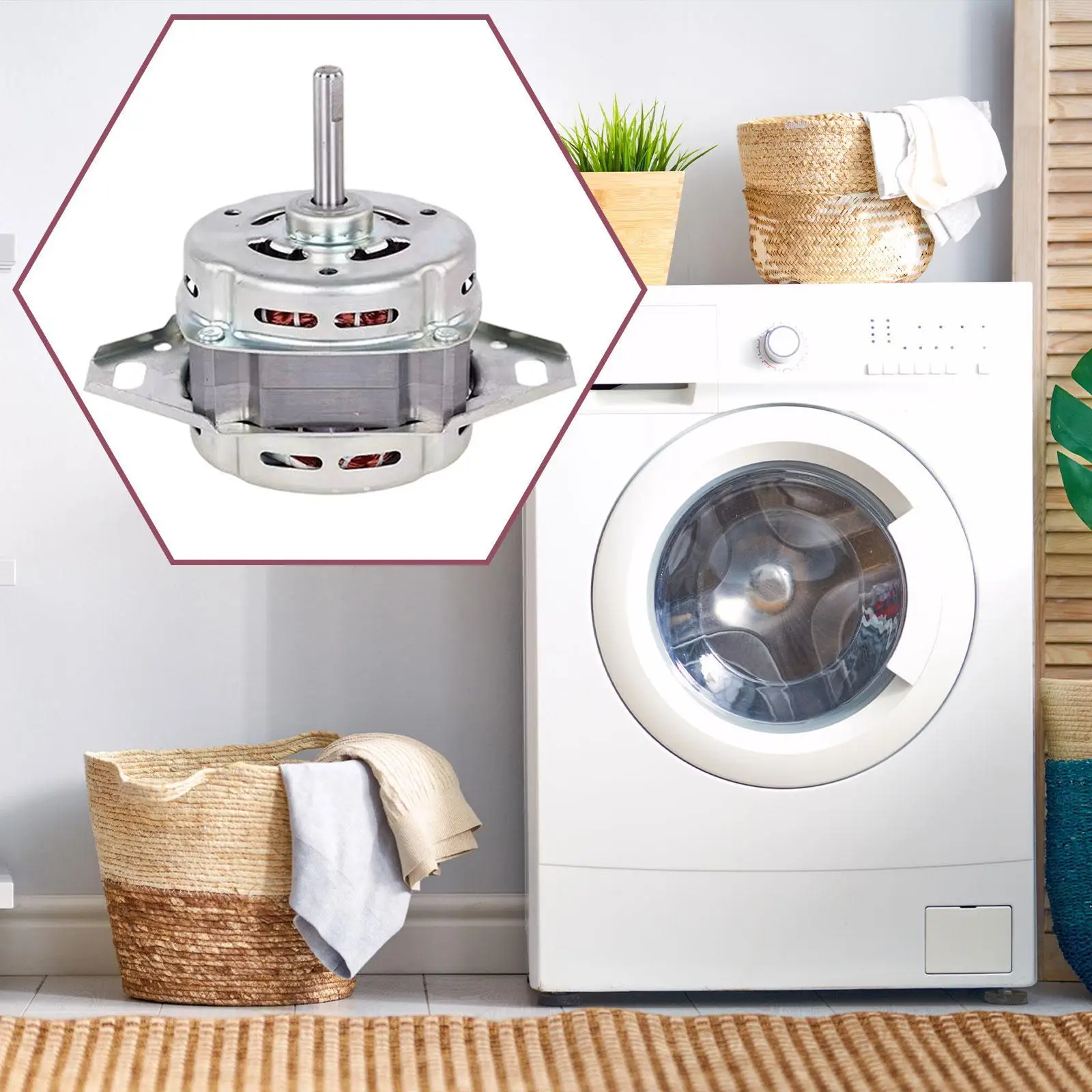 

Washing Machine Motor Heavy Duty Assembly Easy to Use Portable Replacement