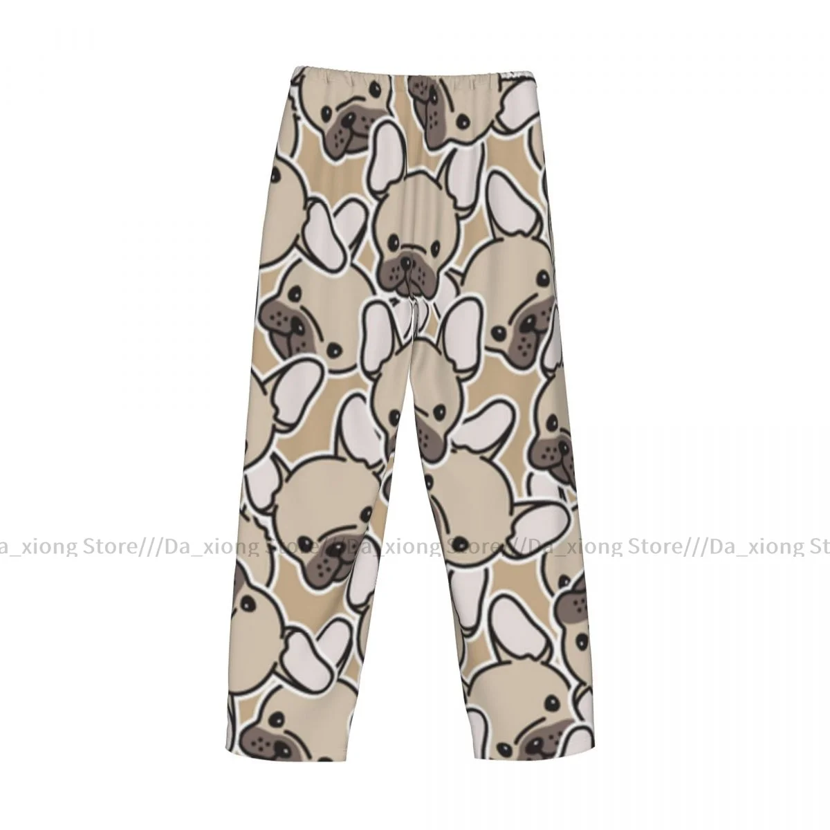 Men Sleep Bottoms Male Lounge Trousers Men\'s French Bulldog Head Pajama Pants