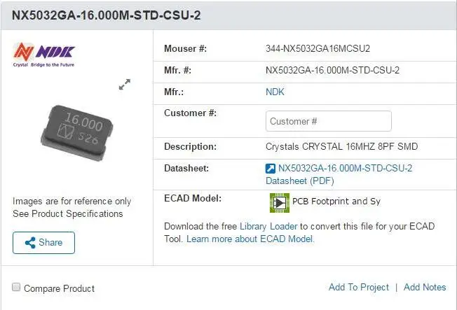 

20pcs/lot NX5032GA NDK 16M 16.000MHZ 16MHZ STD CSU-2 chips Electronic new