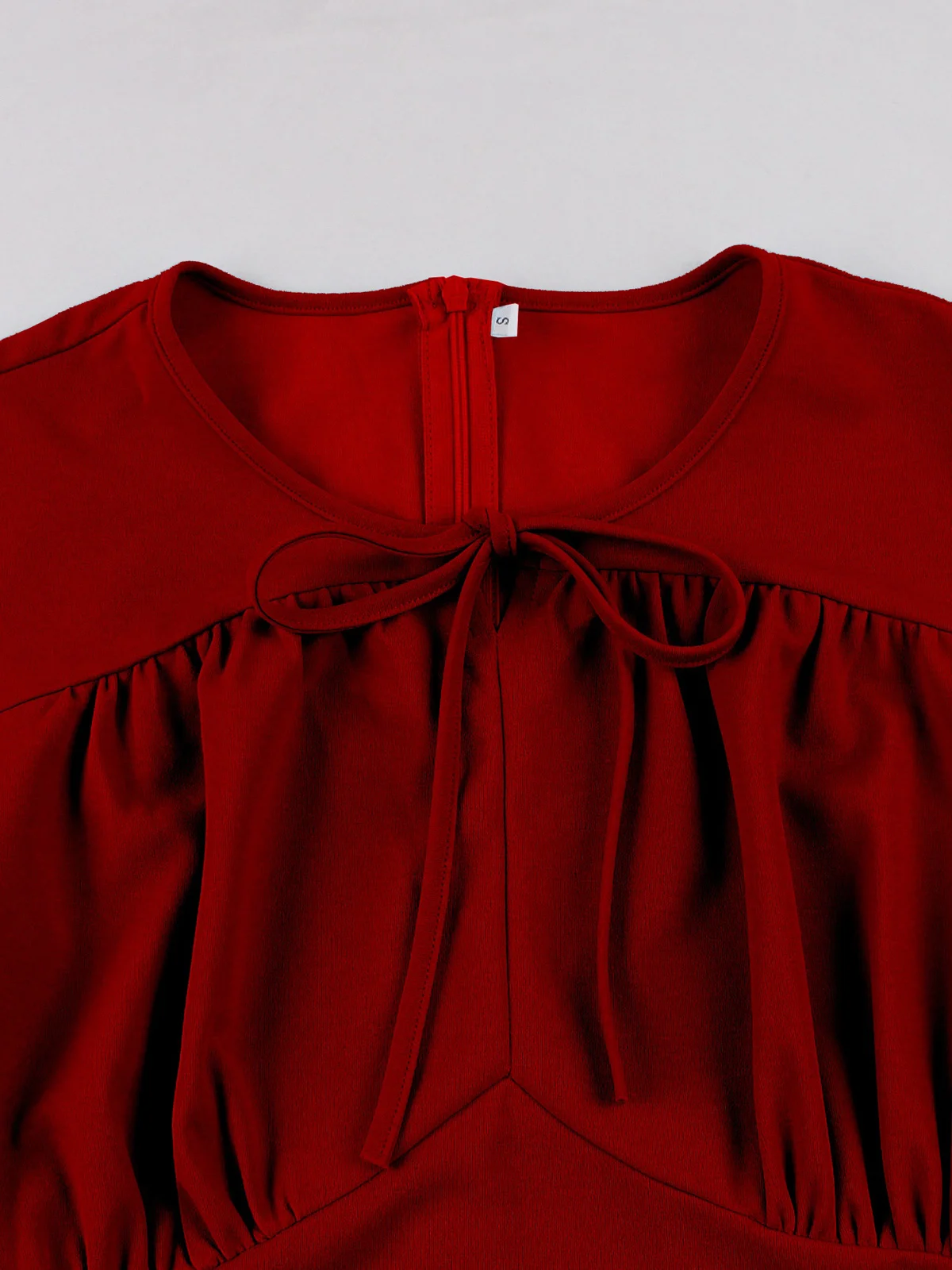 Tonval o-pescoço nó frente cintura alta elegante sólido em camadas vestido 2025 feminino manga curta vintage a linha vestidos longos