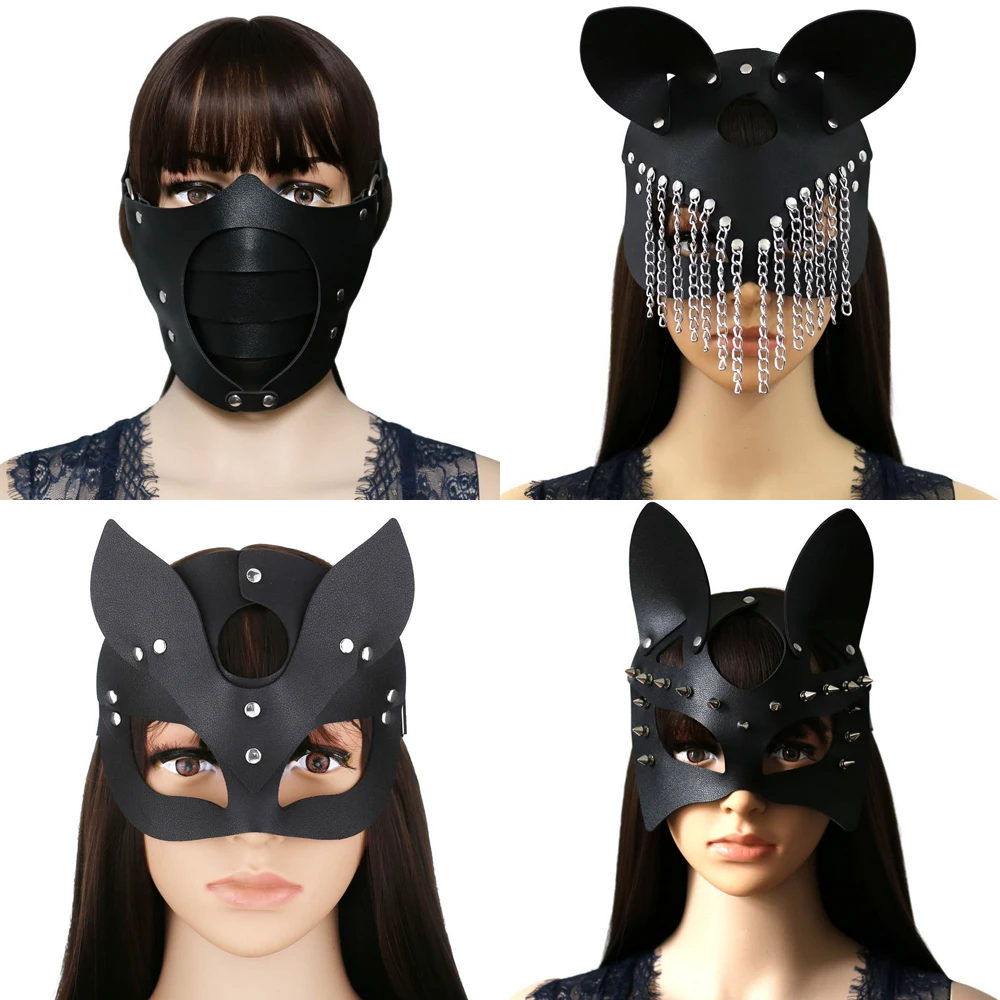 Punk Party Makeup Ball Men\'s and Women\'s Decorative Masks Fox Mask Light Blocking Eye Mask