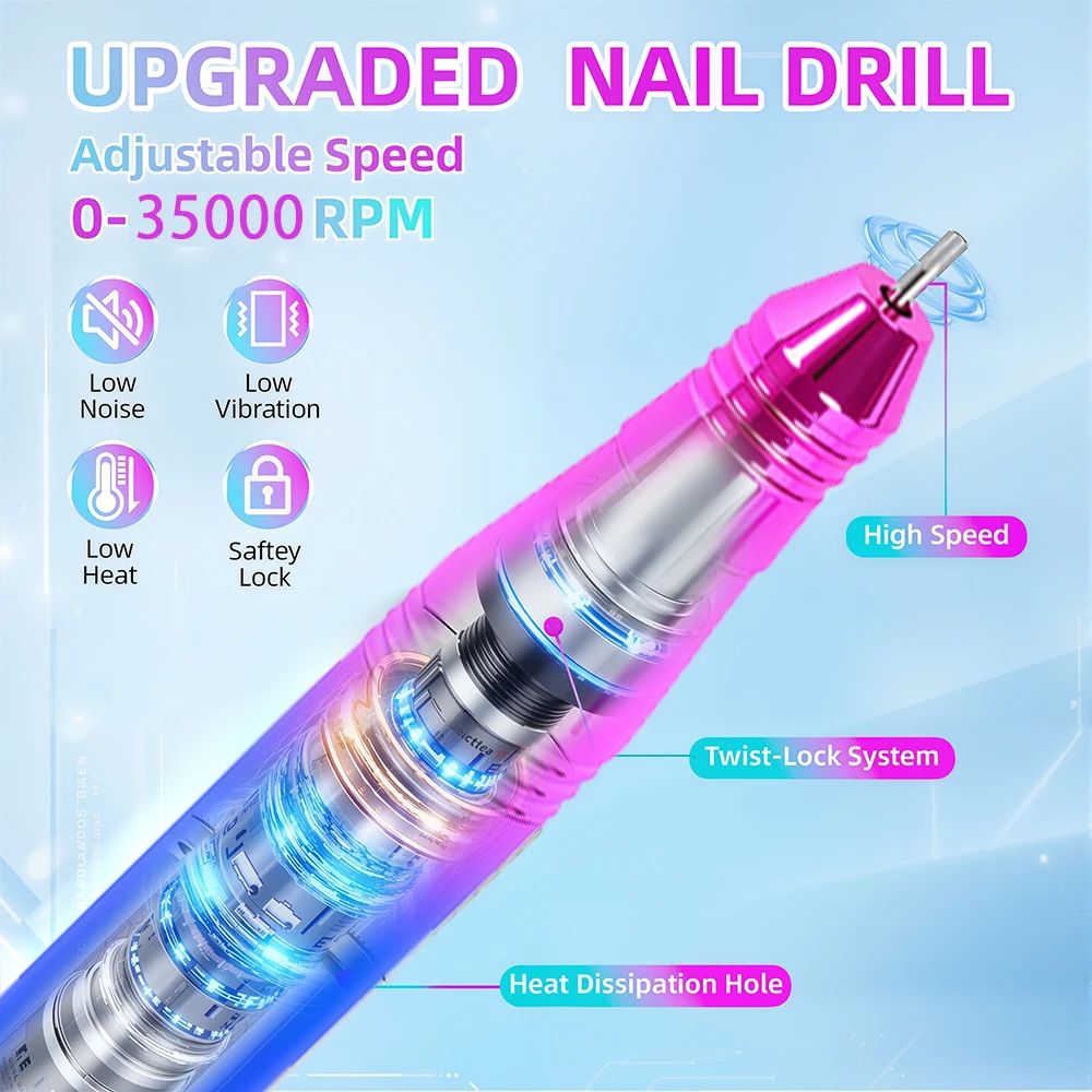 قلم إزالة طلاء الأظافر بواجهة USB للاستخدام المنزلي، أداة طحن الأظافر الميتة، ملحقات العناية بالجمال #4