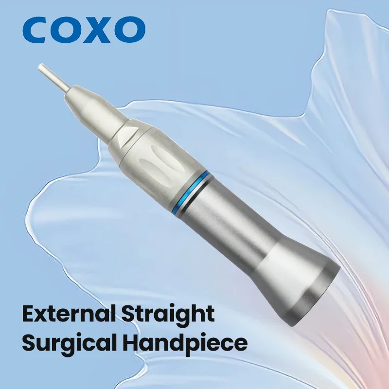 COXO CX235-2F Air-Driven 1:1 Direct Drive External Turbine Handpiece - Straight Nozzle for Dental Tooth Cleaning and Whitening