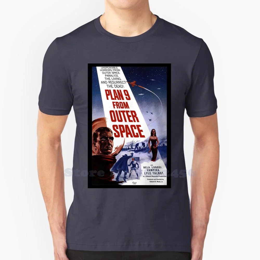 Plan 9 From Outter Space 100% Pure Cotton T-Shirt Movies Films 1950S 1960S 1970S 1980S 1990S Retro Classic Horror Terror