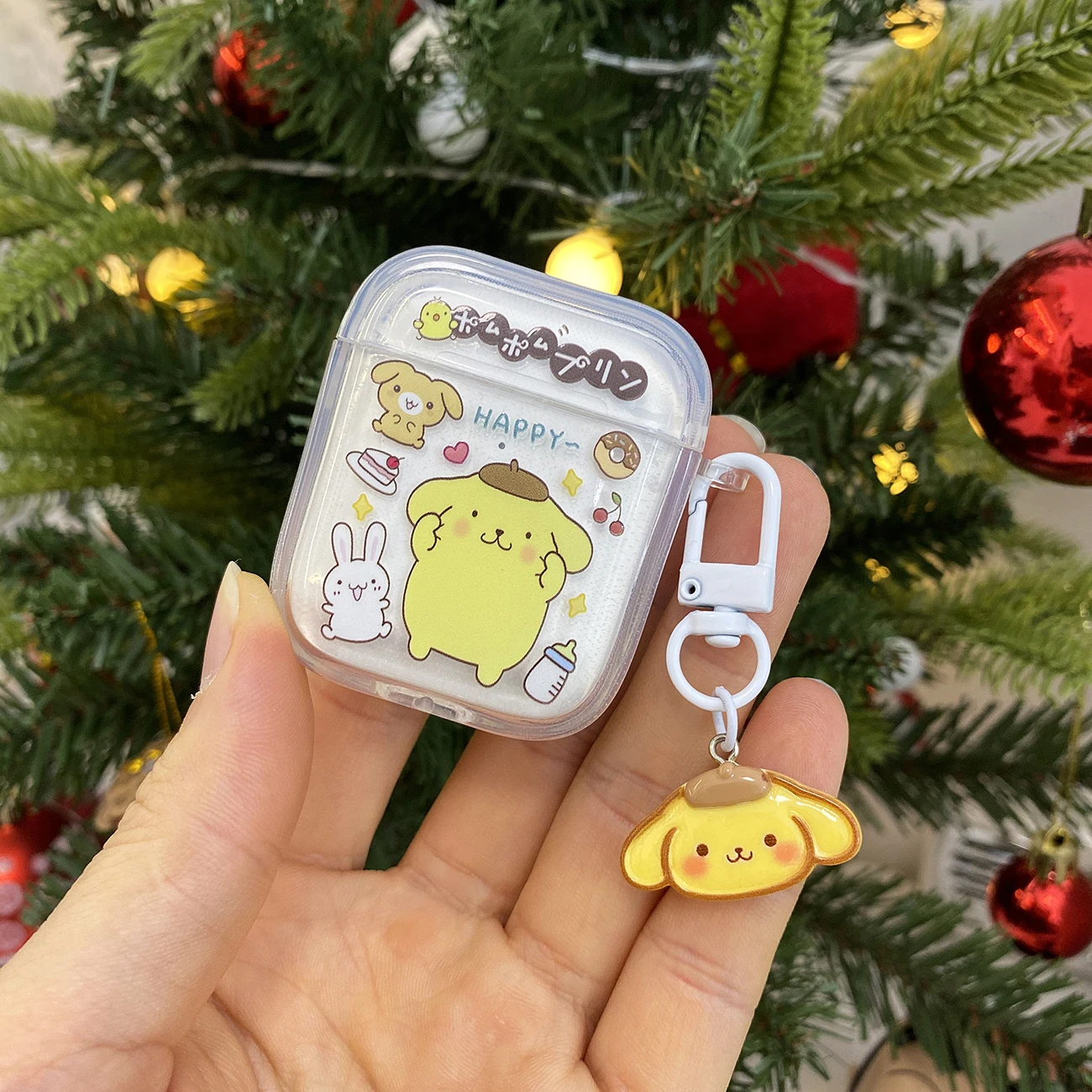 Sanrio Pom Pom Purin Headphone Case, Cartoon, Cool, Anti-drop, Soft TPU Material, Suitable for Airpods 4, 2, 3, Pro 2, Pro2