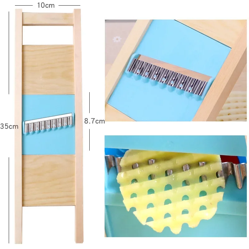 1Pcs Kitchen Potato Slicer Cut Potato Grid Artifact Grid Wipe Grid Knife Vegetable Cutter Wave Knife Gadgets Cortador De Batata