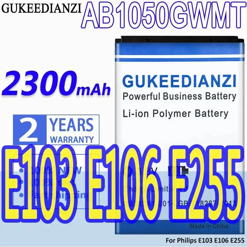 

Надежная замена аккумулятора для мобильного телефона Philips E103 E106 E255 AB1050GWMT высокой емкости 2300 мАч