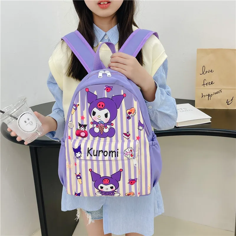 Cartoon Sanrio Shoulder Cute Backpack Hello Kitty Kulomi Melody Cinnamoroll Anime Peripherals School Bag Birthday Christmas Gift