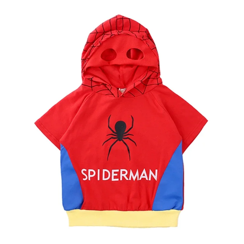 Cartoon Disney Spiderman Hooded Tshirt Captain America Hoodie Tshirts For Kids Toddler Boys Girls Outerwear Baby Clothes Pajama