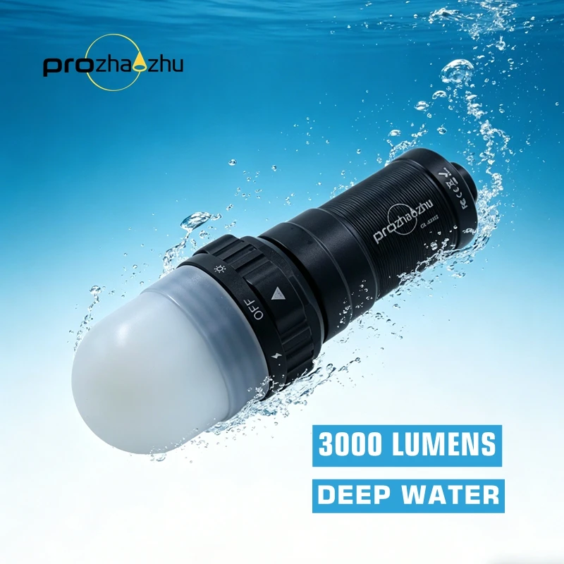 

PROZHAOZHU Scuba Diving Strobe Beacon 3000 Lumen IP68 200M Underwater Signal Light