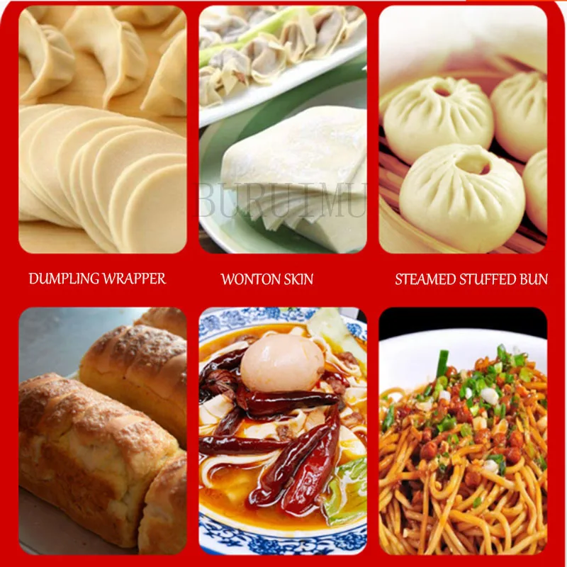 110V/220V Electric Dough Roller Stainless Steel Desktop Pasta Commercial Kneading Dumpling Maker Noodle Press Machine